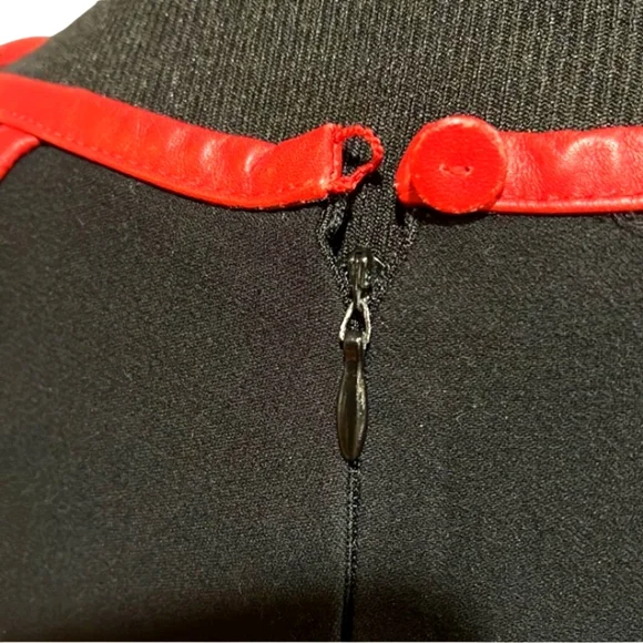 EUC PRADA Leather Accented Bateau Neckline Knee Length Dress Authentic - Picture 5 of 11